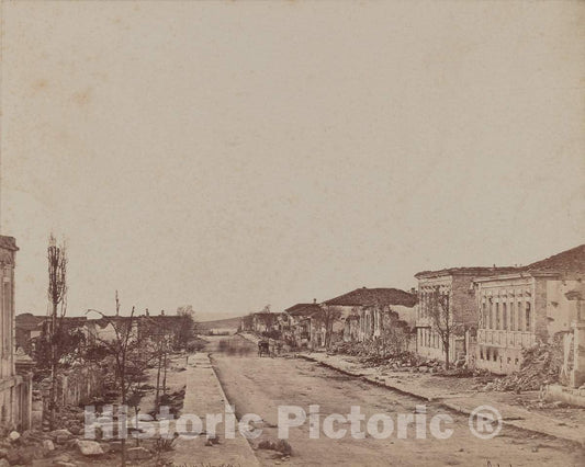 Art Print : James Robertson, Street in Sebastopol, 1855-1856 - Vintage Wall Art