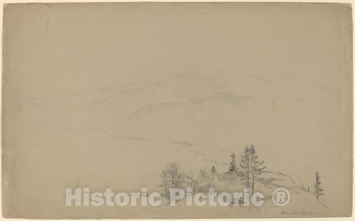 Art Print : Homer Dodge Martin, Raven Hill, 1868 - Vintage Wall Art