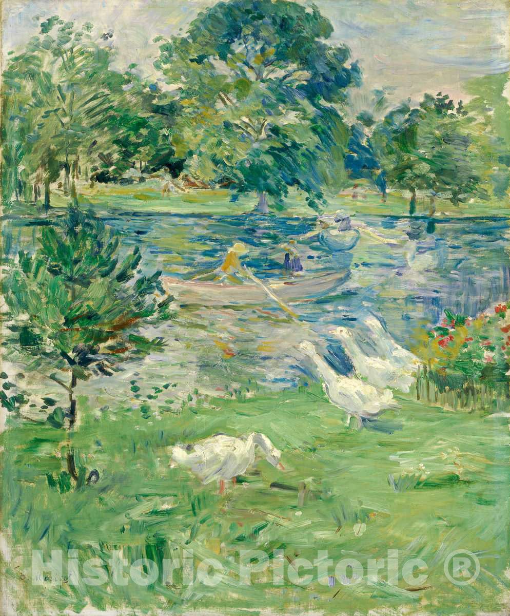 Art Print : Berthe Morisot, Girl in a Boat with Geese, c. 1889 - Vintage Wall Art