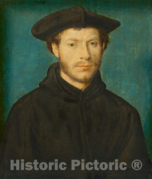 Art Print : Corneille de Lyon, Portrait of a Man, c.1538 - Vintage Wall Art