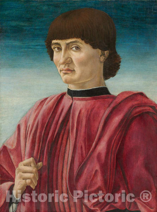 Art Print : Del Castagno, Portrait of a Man, c. 1450 - Vintage Wall Art