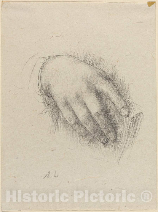 Art Print : Alphonse Legros, The Hand of The Artist's Daughter - Vintage Wall Art