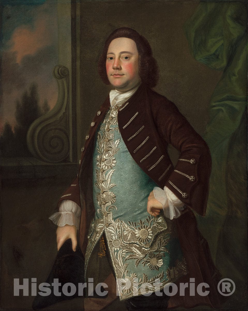 Art Print : Joseph Blackburn, Portrait of a Gentleman, c. 1760 - Vintage Wall Art