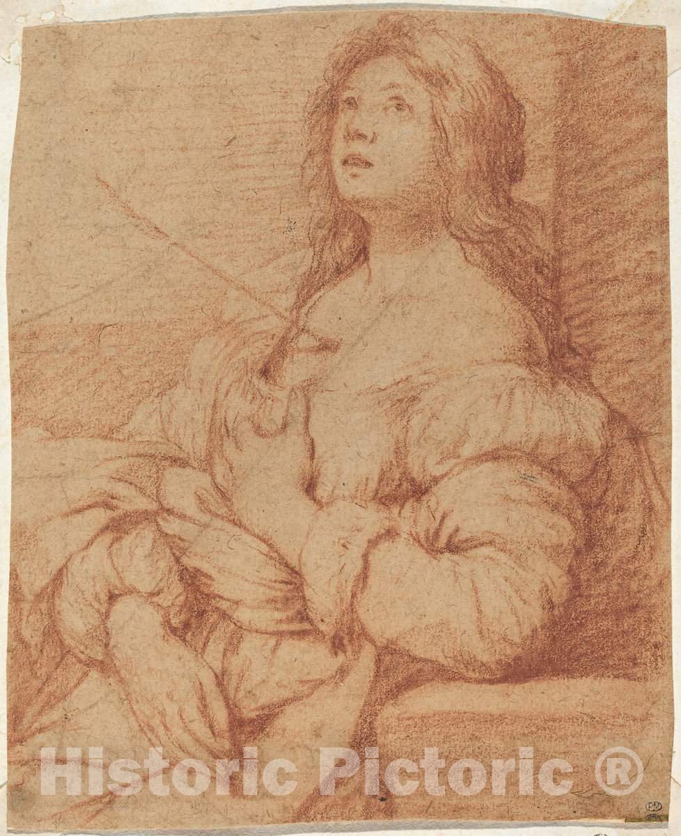 Art Print : Bernardo Strozzi, Saint Ursula - Vintage Wall Art