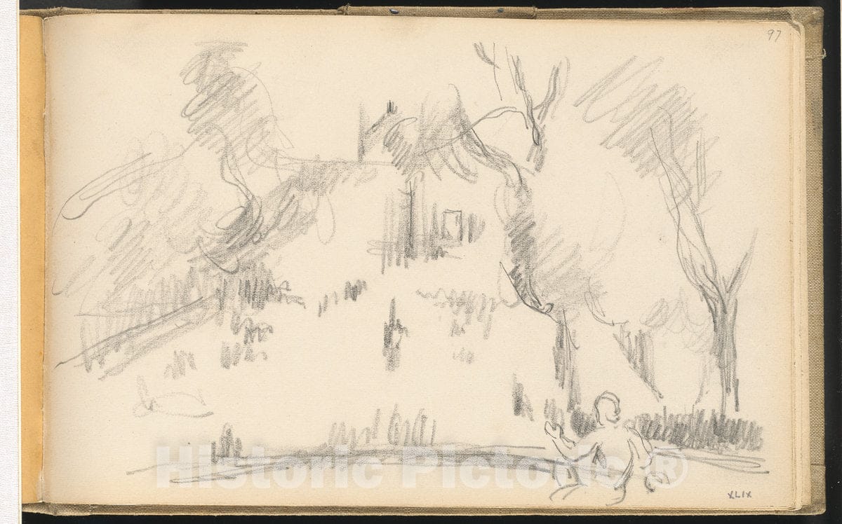 Art Print : Paul CÃ©zanne, House in a Park, c.1885 - Vintage Wall Art