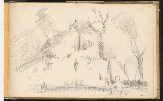 Art Print : Paul CÃ©zanne, House in a Park, c.1885 - Vintage Wall Art