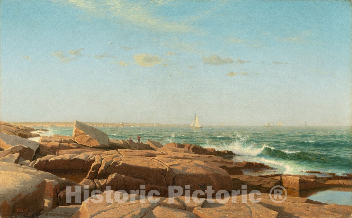 Art Print : Haseltine, Narragansett Bay, 1864 - Vintage Wall Art