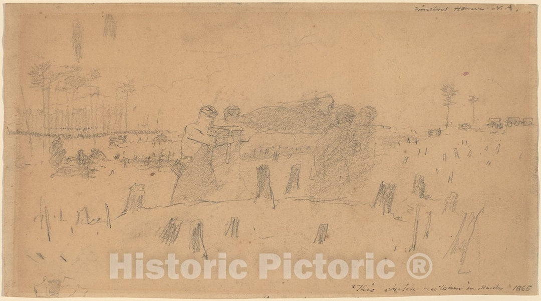 Art Print : Winslow Homer, Carrying The Wounded, 1865 - Vintage Wall Art