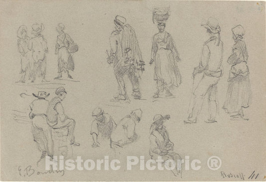 Art Print : EugÃ¨ne Boudin, Provincial Figures - Vintage Wall Art