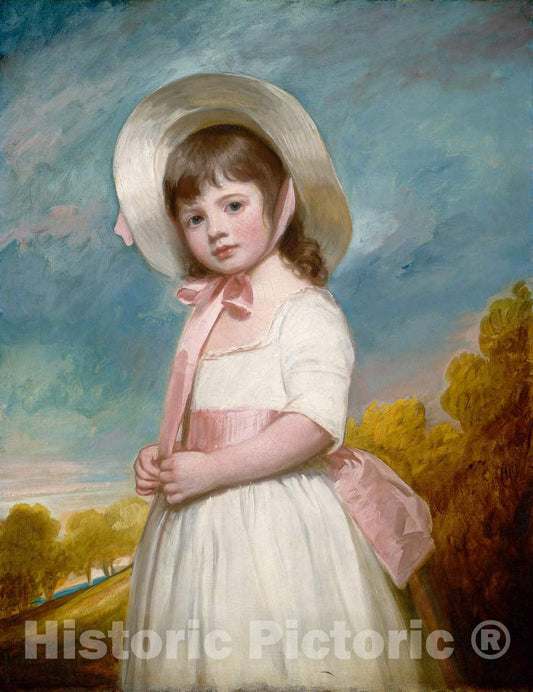 Art Print : George Romney, Miss Juliana Willoughby, 1781-1783 - Vintage Wall Art
