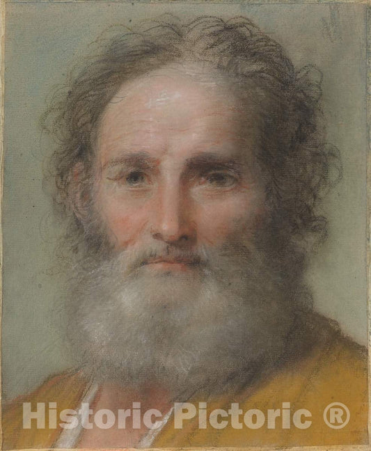 Art Print : Benedetto Luti, Head of a Bearded Man, 1715 - Vintage Wall Art