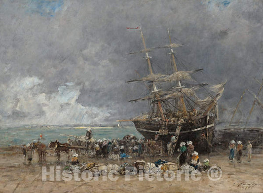 Art Print : EugÃ¨ne Boudin, Return of The Terre-Neuvier, 1875 - Vintage Wall Art