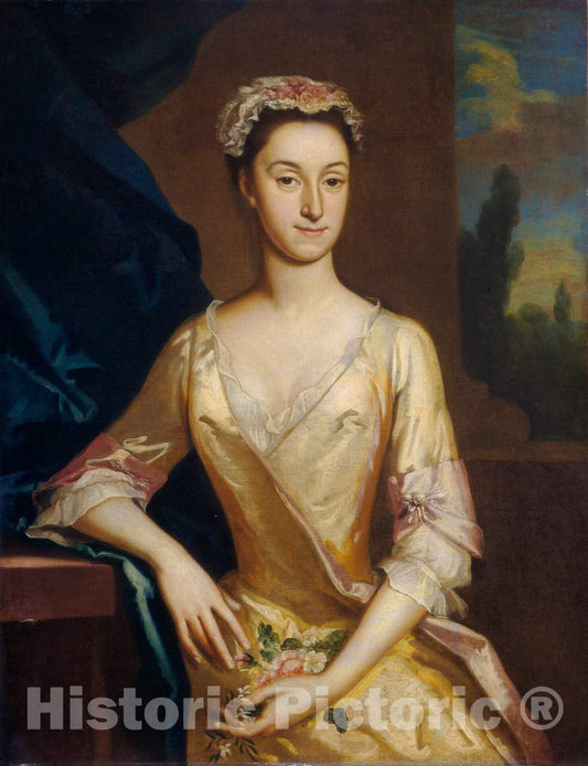 Art Print : Joseph Highmore, Portrait of a Lady, c.1733 - Vintage Wall Art