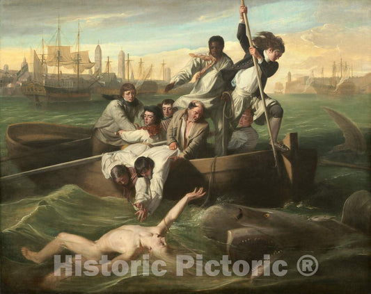Art Print : John Singleton Copley, Watson and The Shark, 1778 - Vintage Wall Art