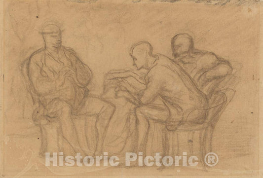 Art Print : HonorÃ© Daumier, The Reading - Vintage Wall Art