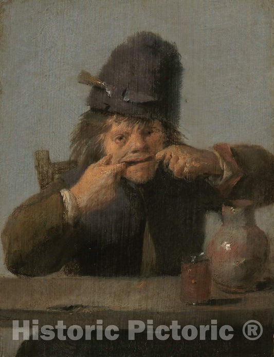 Art Print : Adriaen Brouwer, Youth Making a Face, c.1634 - Vintage Wall Art