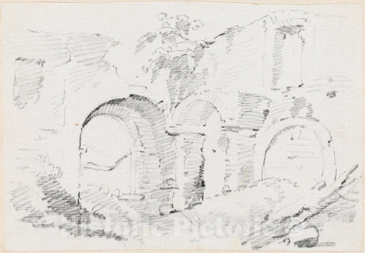 Art Print : Joseph-Marie Vien, Roman Walls, c.1747 - Vintage Wall Art