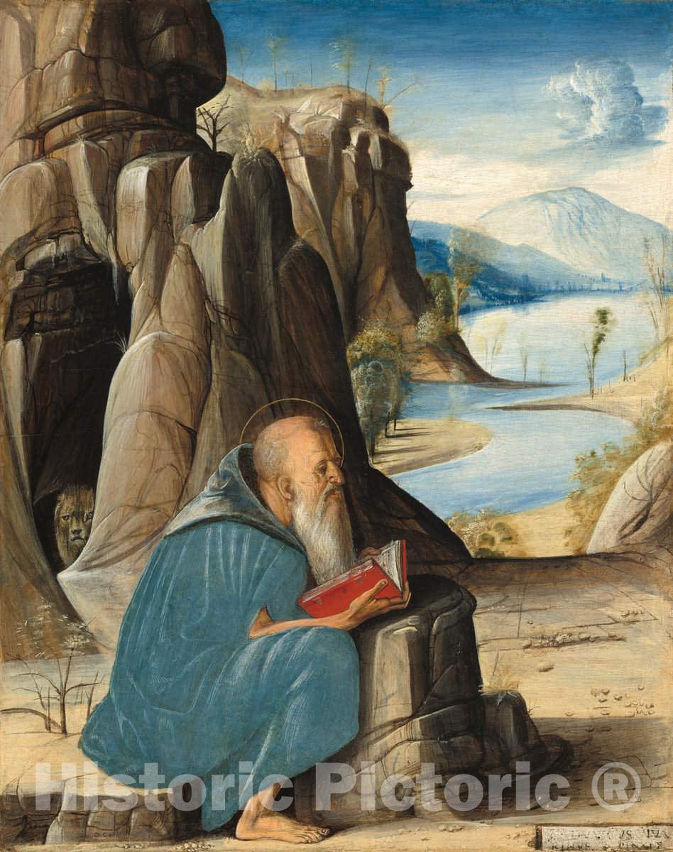 Art Print : Alvise Vivarini, Saint Jerome Reading, c. 1476 - Vintage Wall Art