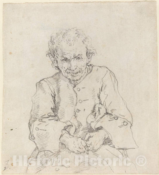Art Print : Francesco Zuccarelli, Seated Peasant - Vintage Wall Art