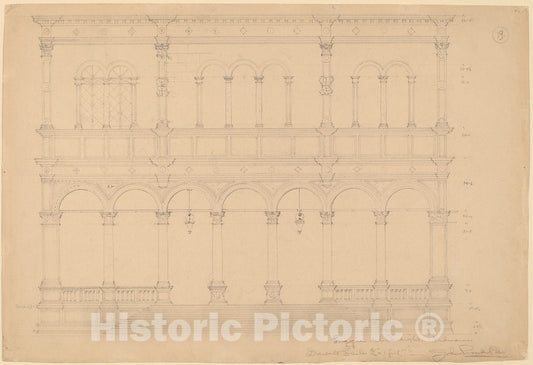 Art Print : John Russell Pope, Loggia del Consiglio, Padua, c. 1898 - Vintage Wall Art