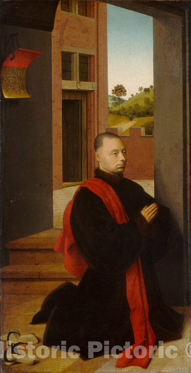Art Print : Petrus Christus, Portrait of a Male Donor, c. 1455 - Vintage Wall Art