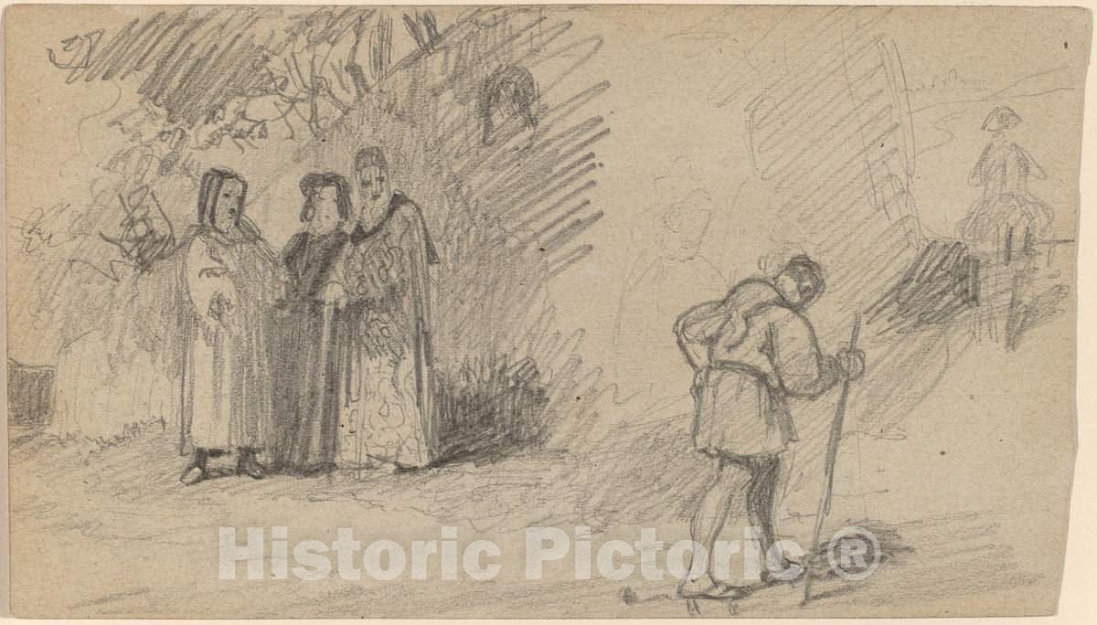 Art Print : Elihu Vedder, Son and The Donkey, c. 1859 - Vintage Wall Art