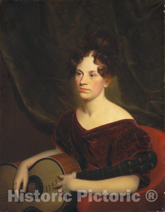Art Print : Charles Cromwell Ingham, Cora Livingston, c. 1833 - Vintage Wall Art