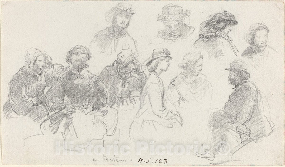 Art Print : EugÃ¨ne Boudin, Passengers on Shipboard - Vintage Wall Art