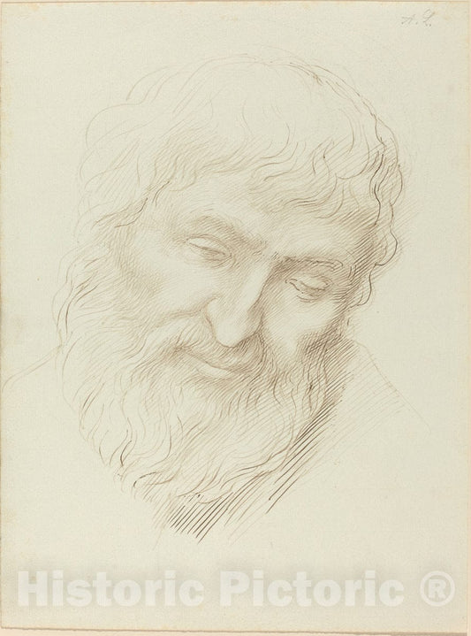 Art Print : Alphonse Legros, Head of a Man - Vintage Wall Art