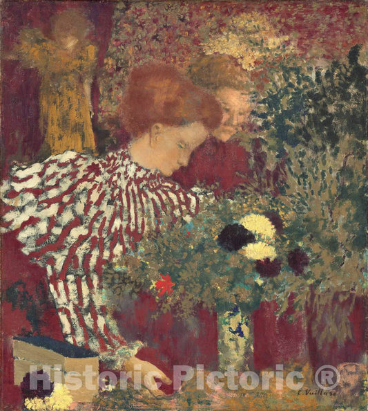 Art Print : Edouard Vuillard, Woman in a Striped Dress, 1895 - Vintage Wall Art