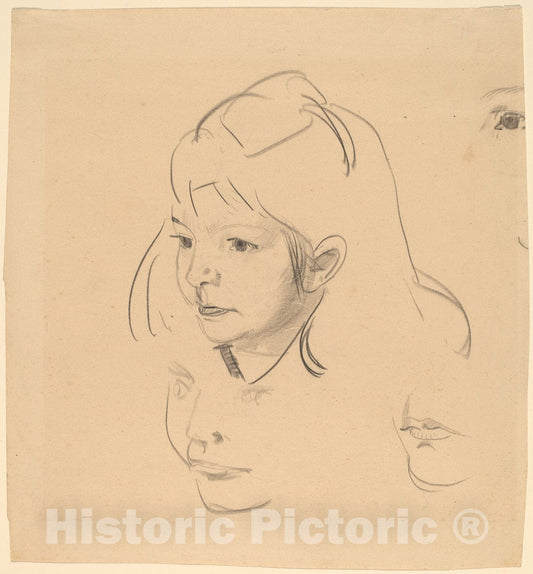Art Print : George Bellows, Studies of Jean, c. 1920 - Vintage Wall Art