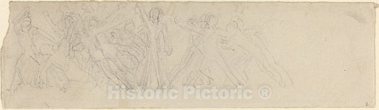 Art Print : John Flaxman, Antique Battle Scene (?) - Vintage Wall Art