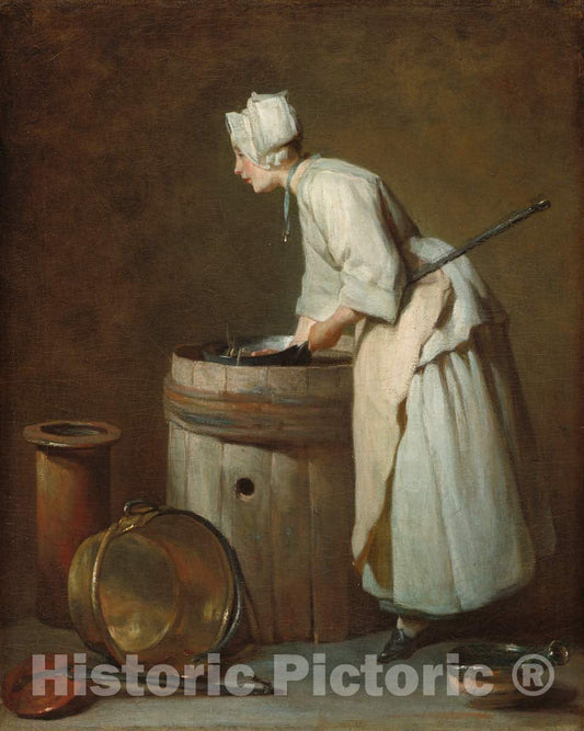 Art Print : SimÃ©on Chardin, The Scullery Maid, c. 1738 - Vintage Wall Art