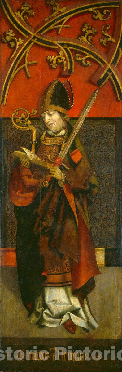Art Print : Saint Alcuin, c.1513 - Vintage Wall Art
