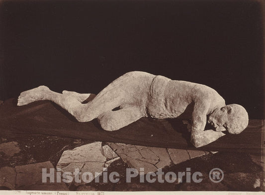 Art Print : Giorgio Sommer, Impronte umane (Pompeii), 1873 - Vintage Wall Art