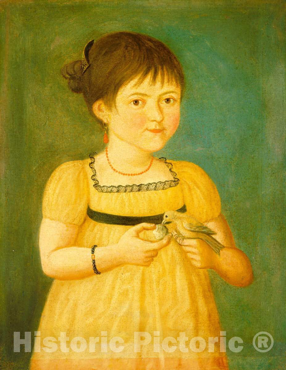 Art Print : Feeding The Bird, c. 1800 - Vintage Wall Art