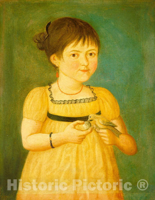 Art Print : Feeding The Bird, c. 1800 - Vintage Wall Art