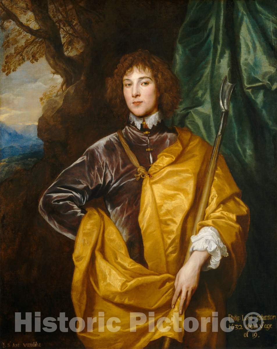 Art Print : Sir Anthony Van Dyck, Philip, Lord Wharton, 1632 - Vintage Wall Art