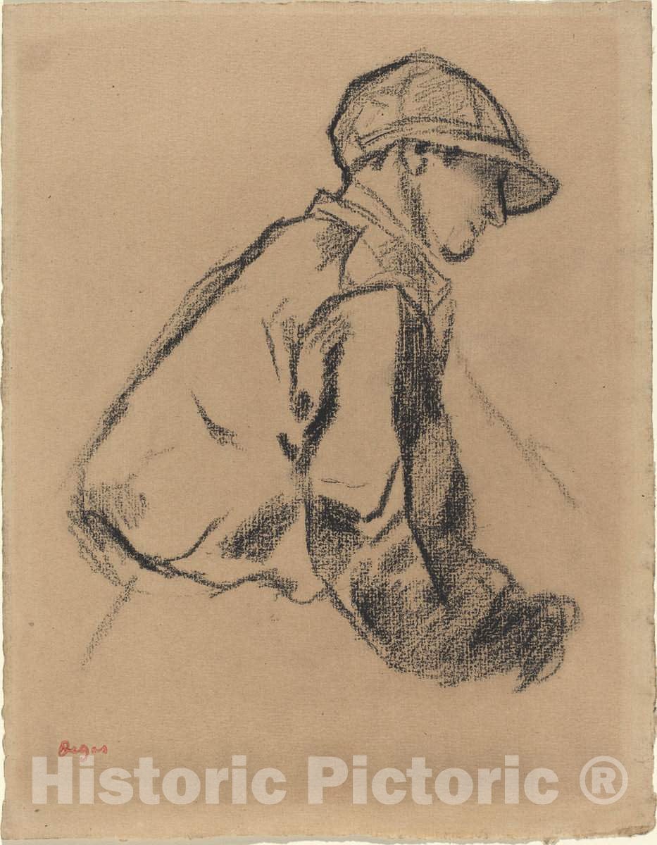 Art Print : Edgar Degas, Study of a Jockey, c. 1884 - Vintage Wall Art