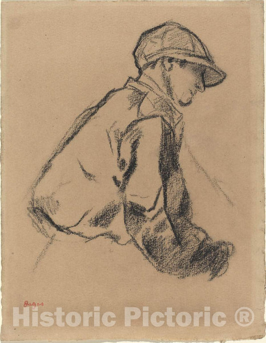Art Print : Edgar Degas, Study of a Jockey, c. 1884 - Vintage Wall Art