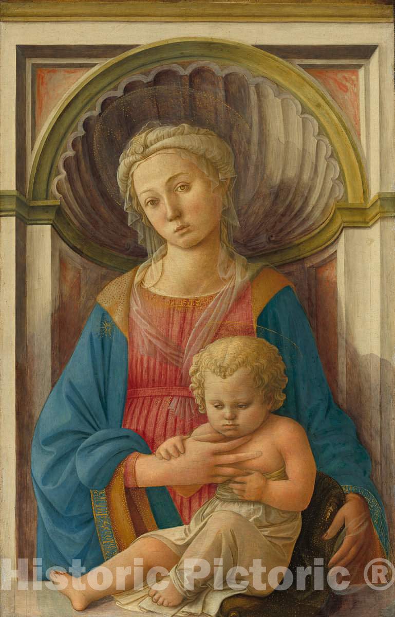 Art Print : Fra Filippo Lippi, Madonna and Child, c. 1440 - Vintage Wall Art