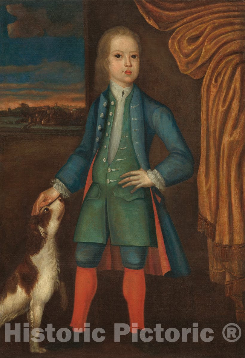 Art Print : Boy in Blue Coat, c. 1730 - Vintage Wall Art