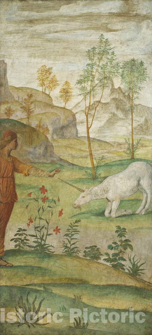 Art Print : Bernardino Luini, Procris and The Unicorn, c.1521 - Vintage Wall Art