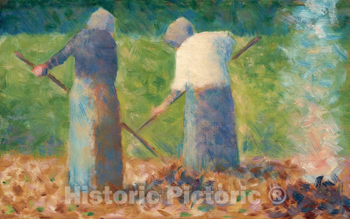 Art Print : Georges Seurat, Haymakers at Montfermeil, c. 1882 - Vintage Wall Art