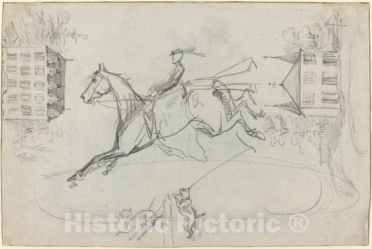 Art Print : Henri de Toulouse-Lautrec, Sheet of Sketches, c. 1881 - Vintage Wall Art