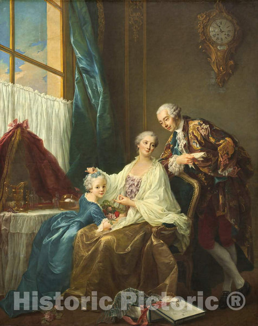 Art Print : FranÃ§ois-Hubert Drouais, Family Portrait, 1756 - Vintage Wall Art