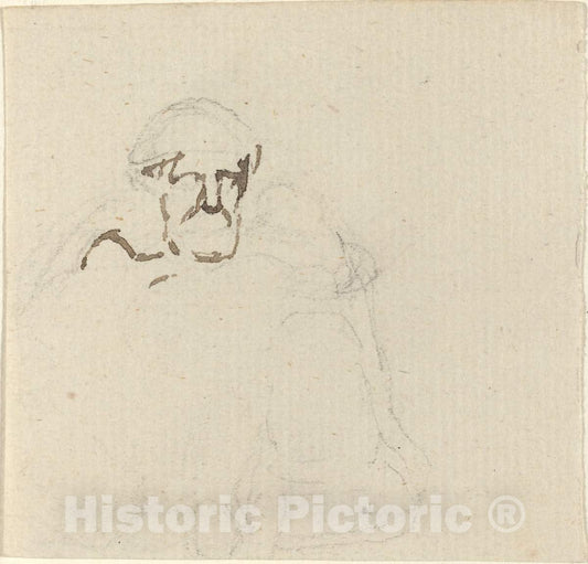 Art Print : John Flaxman, Bearded Figure - Vintage Wall Art