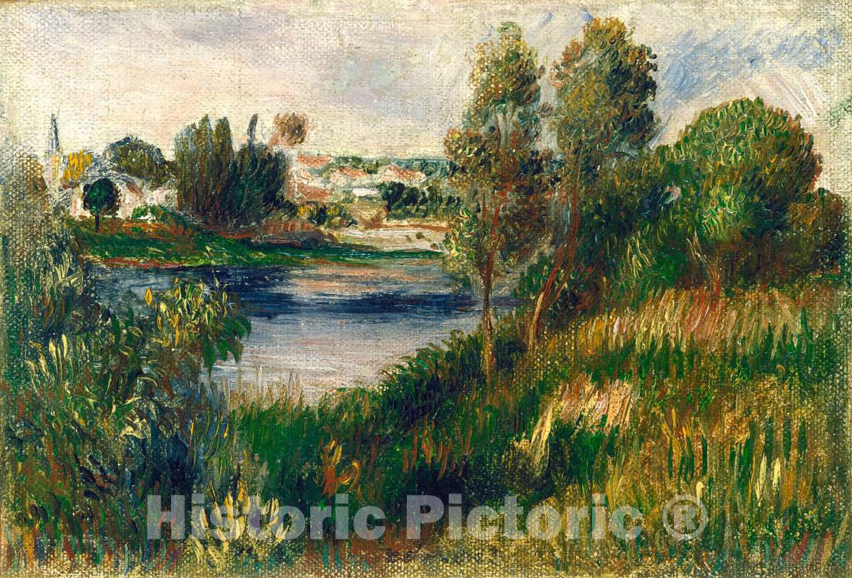 Art Print : Auguste Renoir, Landscape at VÃ©theuil, c. 1890 - Vintage Wall Art