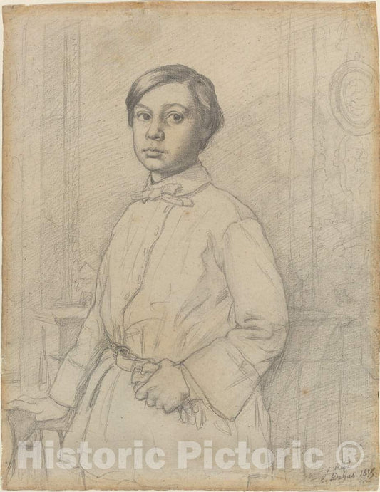 Art Print : Edgar Degas, RenÃ© de Gas [Recto], 1855 - Vintage Wall Art