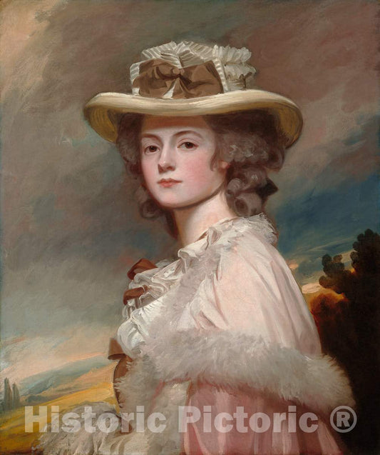 Art Print : George Romney, Mrs. Davies Davenport, 1782-1784 - Vintage Wall Art